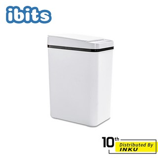 ibits 智能感應自動翻蓋窄型垃圾桶 12L 電動 浴室廁所廚房 客廳電池充電, 白色,USB+太陽能充電款
