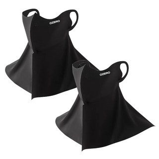 오제로 UV 자외선 차단 스포츠 골프 등산 낚시 자전거 야외활동 쿨링 마스크, 블랙+블랙, 2개