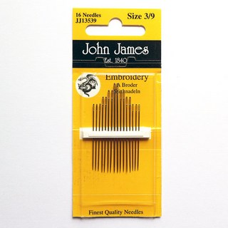 존제임스 자수 바늘세트 3-9호(16개입 JJ13539), 1세트