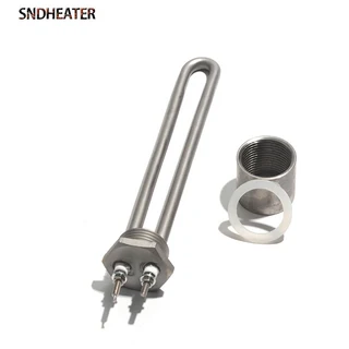 전기히터부품 SNDHEATER 전기 태양열 히터 DN25 DC 12V 1 인치 BSP NPT 스레드 200mm 304SUS 저항, 01 600W 200mmL  304SS, 01 48V, 03 with Internal Nut