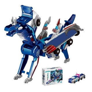 Hello CARBOT 賽車變形合體機器人 磁吸碰撞二合一 天馬獨角獸 銀色飛龍兒童玩具, 銀色翅膀飛龍【官方正版】二合一, 1個