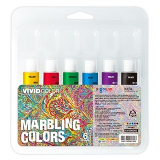 알록달록 6색 종이나라 마블링 물감 세트 도자기 마블 신나는 미술 과학 행성 교재 용품 도구 놀이 엄마표