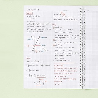 스프링 수학노트 B5 오답노트 문제풀이 공책 중고생 모눈 라인 분할노트, 그리드_그린