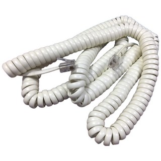 ATE583 電話聽筒線 4P4C 座機彈簧線 電話螺旋線 電話捲線 電話曲線, 米白, 1個, 750cm