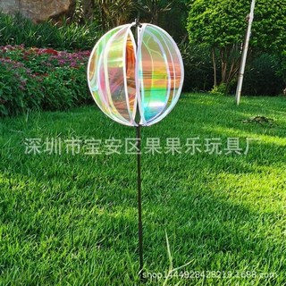 球轉風車 戶外裝飾 透明彩膜 園林布置, 1個, 彩膜，大球，G15