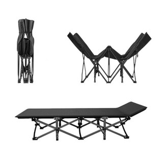 方管折疊床 送收納袋 看護床 單人床 行軍床 折疊床 躺椅 睡椅 休閒床 午睡床, 十腿【升級方管加粗黑色】190cm送提袋