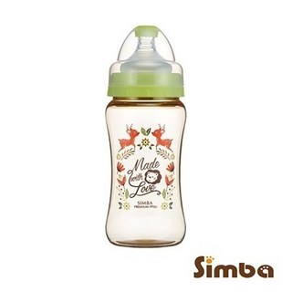小獅王Simba桃樂絲PPSU奶瓶 寬口雙凹 寬口葫蘆 芮芮生技專業藥師團隊, 1個, 果綠-寬口雙凹270ml