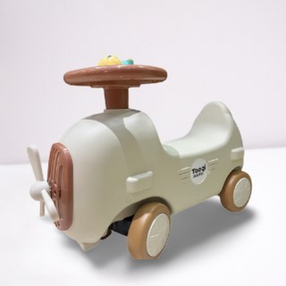 淘氣寶貝 1071新款兒童二合一搖搖馬/滑行車，音樂搖馬，可愛造型，寶寶禮物首選, 米咖色, 1個