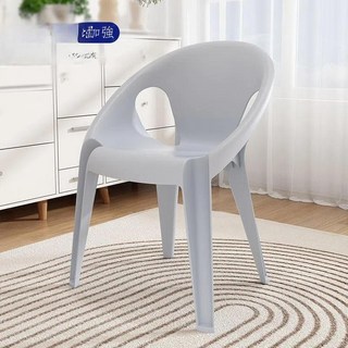 高品質 可疊放塑料休閒椅 辦公椅 會議椅 椅子, 【淺灰】升級加強