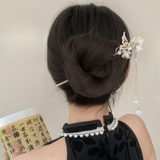 우아한 럭셔리 예쁜 꽃 비녀 헤어 액세서리