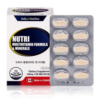 뉴트리 캐나다 종합비타민 미네랄 멀티비타민 영양제, 1개, 90정