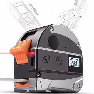 激光測距捲尺紅外綫測距儀高精度手持戶外測量儀多功能智能捲尺, 1個, 經典款 40米激光捲尺