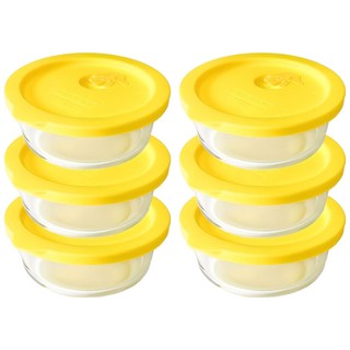 감성리빙 촉촉한 햇밥용기 유리 원형 300ml, 6개