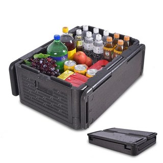 環保EPP保麗龍可折疊保溫箱 40升大容量收納野餐露營外賣食品恆溫箱, 40L, 可折疊60長*40寬*25cm高