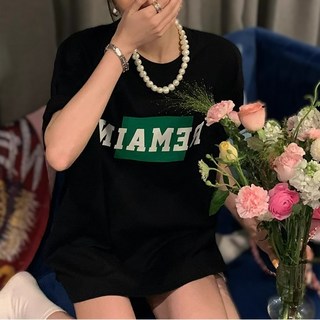 키뭉 프린팅 오버핏 스타일 반팔티셔츠