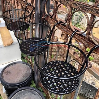 桃園出貨 懸掛式花盆架 陽台花架 鐵窗掛架 園藝掛架 植物架 掛式花架 盆栽掛架 盆栽 園藝掛架 花盆掛架 單盆掛架, 1個, 網闆加粗款承重30斤/黑色,2個組閤裝【運費佔大頭】