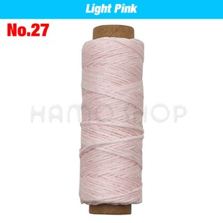 가죽 공예 스레드 diy용 플랫 스티칭 12/30/50M 150D 왁스 0.8mm 코드 핸드 두께 스레드 라인 재봉, No.27 Light Pink, 1개