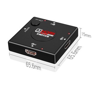 3 Port 1080P HDMI 1.4 切換器 轉換器, 1個, 環保包裝HDMI三切一1080P方型款高清轉換器hdmi切換器　J-14524