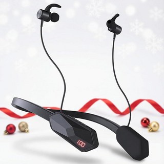 CCICITA 200H 재생 시간 넥밴드 블루투스 헤드폰 블루투스 5.3인치 이어 무선 이어폰 디지털 디스플레이 노래용 모니터링 모드 7가지 EQ 모드 TF 카드 지원, X8