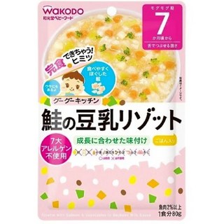 WAKODO 鮭魚豆乳粥 日本製嬰兒副食品，幼童寶寶粥，營養美味好吸收, 1個