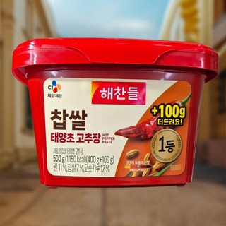 해찬들 맛있게 매운 식자재 감칠맛 찹쌀 태양초 고추장 엄마손맛 갖은양념 500g 1개