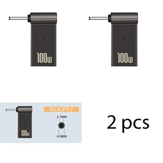 pd 100w 노트북 전원 커넥터 usb type c 여성 to dc 남성 잭 플러그 변환기 acer samsung asus lenovo hp dell notebook, 2개