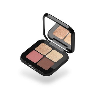 KIKO Milano Bright Quartet Eyeshadow Palette 04 | With Four Baked Eyeshadows For Wet And Dry Use, 1개, 02 Rosy Mauve Variations