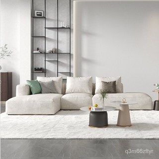 STCO 奶油色系簡約防汙科技布藝客廳直排貴妃組合小戶型北歐極簡模塊沙發, 1.1M單人位,4CM乳膠座包