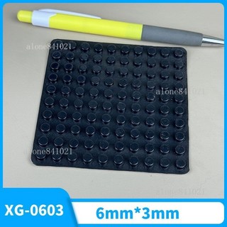 自粘式橡膠腳墊 桌椅腳墊 減震墊 儀器墊腳 機箱防滑防撞墊 黑色, XG-0603【6*3mm】100粒, 1個