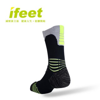 ifeet 網球運動襪 台灣製 9824 綠色 1雙入, 1個, XL-28-30CM