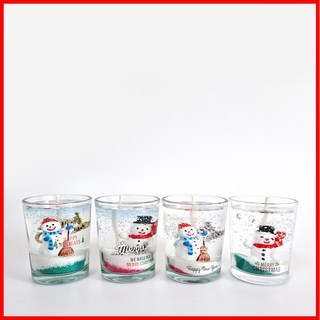 (5온즈 4개만들기) 겨울눈사람-크리스마스 양초 젤캔들 키트 만들기(150ml/4), 레몬라벤더, 블루, 4개