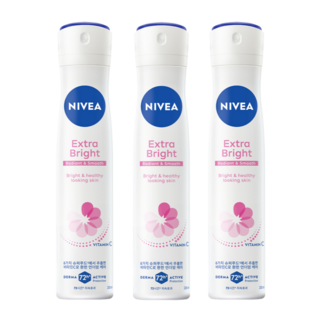 니베아 데오드라트 스프레이 엑스트라 브라이트, 200ml, 3개
