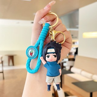 臺灣-出貨 【新款熱銷】卡通動漫火影忍者鑰匙扣掛件卡卡西公仔汽車鑰匙鏈情侶書包掛飾 FXZH, 宇智波佐助, 1個
