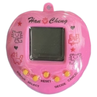 Han Cheng 透明彩色心形電子雞/寵物機/掌上型電玩 168合1種動物替換可選, 粉紅色, M33561