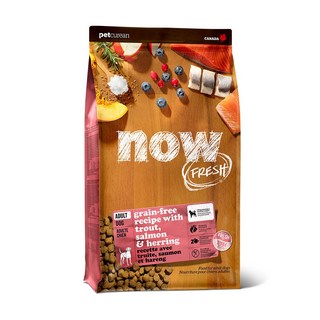 now 鮮魚中型成犬無穀天然糧, 海鮮, 1.589kg, 1個