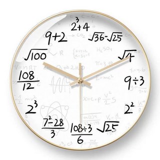 창의적인 수학 벽시계 led벽시계 led시계 벽걸이시계 탁상시계, 12inch, BF1324 골드프레임