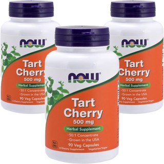 NOW Foods 酸櫻桃500mg素食膠囊, 90顆, 3罐