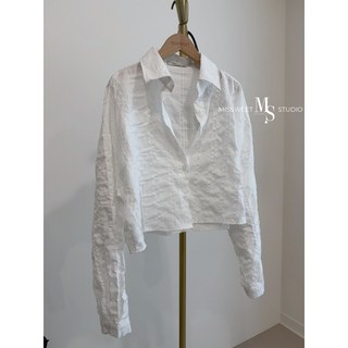 missweet 小清新短版皺皺棉襯衫，闆娘實拍，多色可選，現貨速發