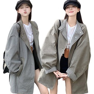 여자 나일론 니트 트렌치코트