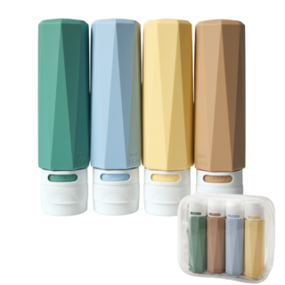 일로움 철벽 누수방지 실리콘 여행용 공병 소분용기 90mlx4P, 1세트, 혼합색상