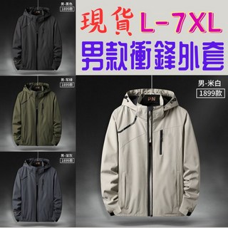 男款衝鋒外套 細刷毛保暖夾克 防風防潑水 素面連帽外套 L-7XL