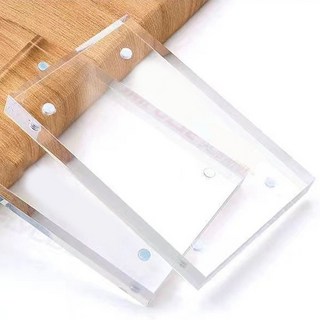 라라공방 포카 액자 보관 아크릴 자석 액자 1+1, 1개, 투명