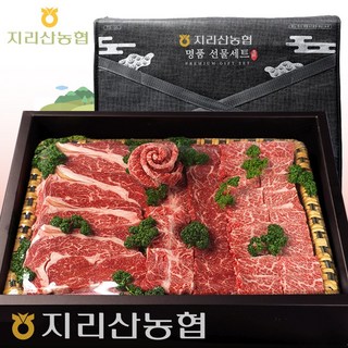 [지리산농협] 한우 선물세트 플래티넘 고급 한우 1+ 선물세트, 1세트