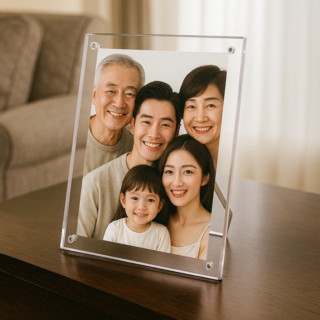 유니팡 사각 마그네틱 가로세로형 전시 테이블 인테리어 아크릴 스탠드 액자, 1개, 투명