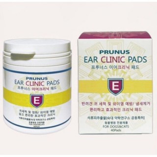 프루너스 이어 크리닉 패드 강아지 고양이 귀청소 이어클리너, 1개, 40ml