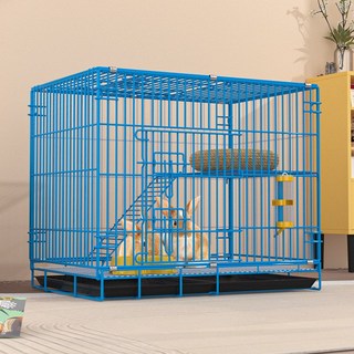 兔子籠子家用摺疊室內養兔易清糞戶外攜帶便捷垂耳兔加密兔籠貓籠, 1個, 88:籠子+托盤+腳墊+掛碗+草窩