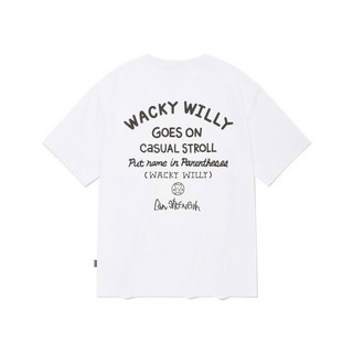 와키월리 wackywilly 타이포 그래픽 반팔 티셔츠 화이트