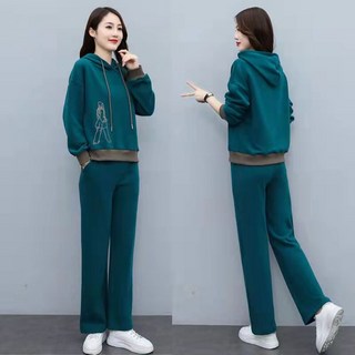 春秋運動休閒套裝女 長袖T恤+長褲兩件式 b0018