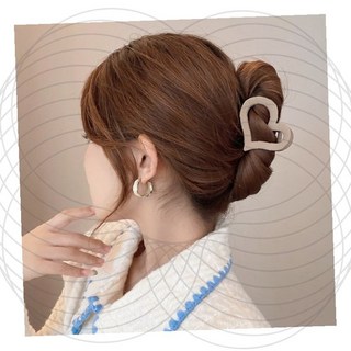 무광 하트 아크릴 헤어 집게핀 심플 미니멀 데일리 헤어 클립, 1개, 선택1 블루