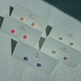 2+1 오색 꽃 핸드메이드 비즈 써지컬 스틸 귀걸이